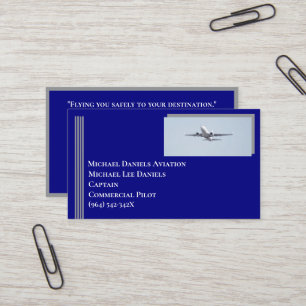 Cartão De Visita Piloto do Capitão de Avião Comercial de Stripes de