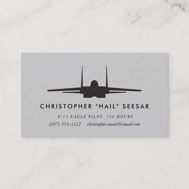Cartão De Visita Piloto poderoso de F-15 Eagle (Frente)