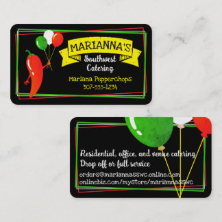 Cartão De Visita Pimenta mexicana no sudoeste do chef catando Bu