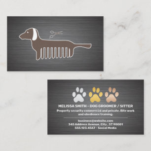 Cartão De Visita Pinças De Cão Com Metal Brutado Cães