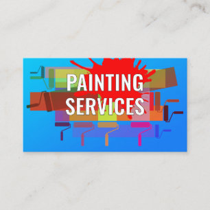 Cartão De Visita Pincéis Coloridos Pintura