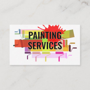 Cartão De Visita Pincéis Coloridos Pintura