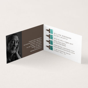 Cartão De Visita Pincéis De Ombre Teal, Foto De Pintor E Decorador