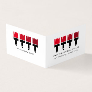 Cartão De Visita Pincéis De Ombre Vermelho, Foto De Pintor E Decora