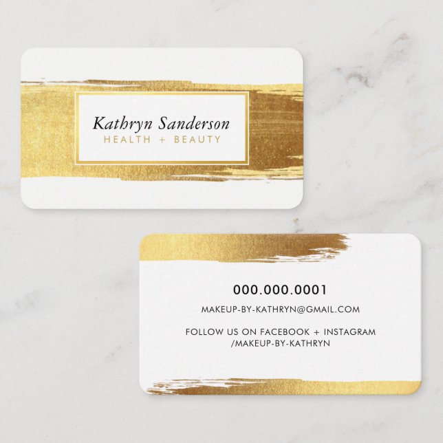 Cartão De Visita Pincéis de ouro, LAMOROSOS, trincas luxuosas e las (Frente/Verso)