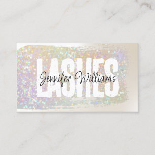 Cartão De Visita Pincel Brilho Pastel Moderno Cílios Rótulo Elegant