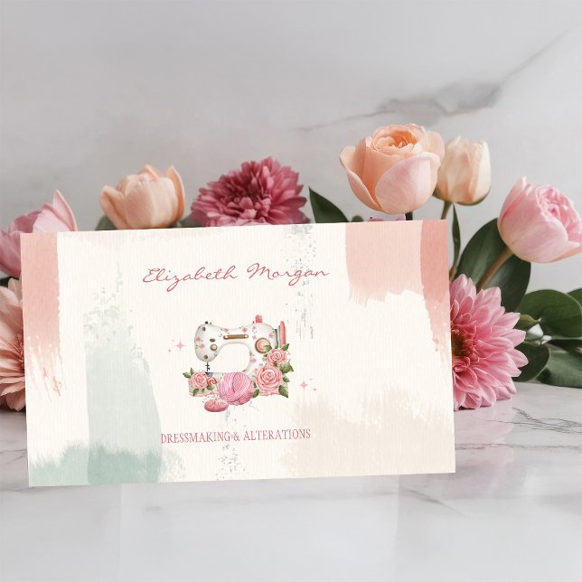 Cartão De Visita Pincel de Gato da Máquina Branca Profissional (Criador carregado)