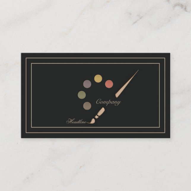 Cartão De Visita Pincel de Pintura Artista (Frente)