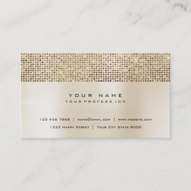 Cartão De Visita Pincel-marfim - Dourada Sequência Luminosa Rosa (Frente)