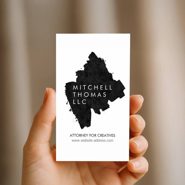 Cartão De Visita Pincel Negro Traça Criativo Profissional (Criador carregado)