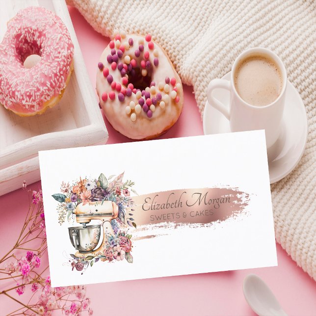 Cartão De Visita Pincel Pedra Ferramentas de Mão Misturador Floral (Criador carregado)