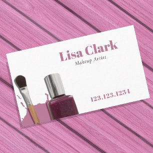 Cartão De Visita Pincel Soft Mauve Ferramentas de Beleza Artista de