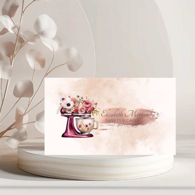 Cartão De Visita Pincelada Brilho Vermelho Misturador Aquarela (Criador carregado)