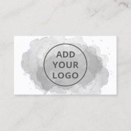 Cartão De Visita Pincelada de cor d'água preta carregue seu logotip