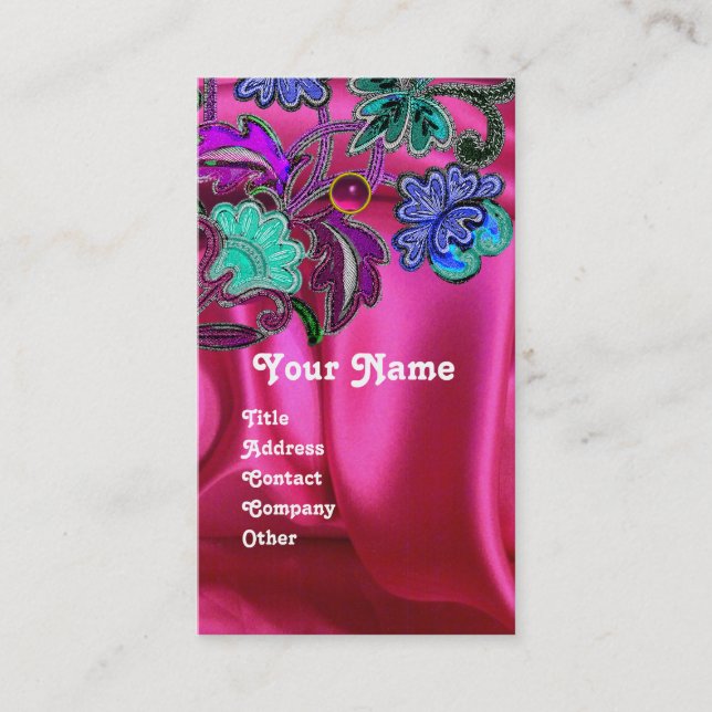 CARTÃO DE VISITA PINCO FLORÍVEL FUCHSIA PINCO, PALHÃO, MONOGRAMA GE (Frente)