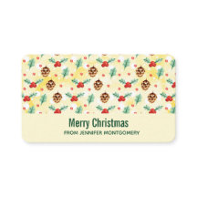 Pine Cones e Holly Natal Patterno