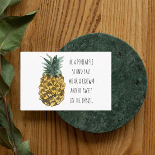 Cartão De Visita Pineapple Moderna e Citação Engraçada Positiva