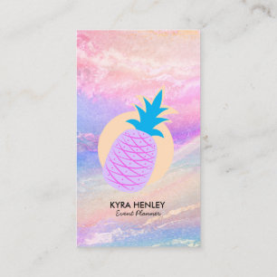 Cartão De Visita Pineapple Pastel Holographic Qualquer Negócio De