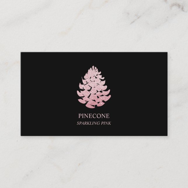 Cartão De Visita Pinecone Rosa Brilhante (Frente)