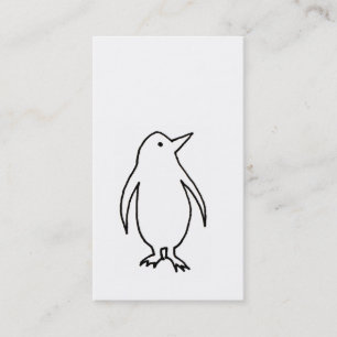 Cartão De Visita Pinguim - a lápis fresco simples arte da tinta do