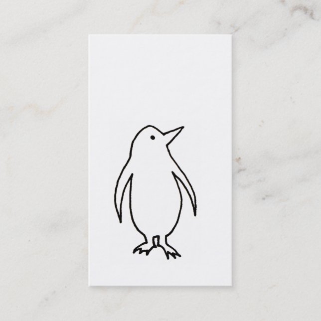 Cartão De Visita Pinguim - a lápis fresco simples arte da tinta do (Frente)