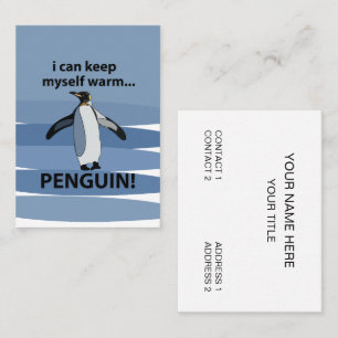 Cartão De Visita Pinguim Ártico Engraçado