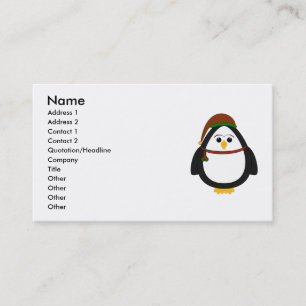 Cartão De Visita Pinguim do Natal