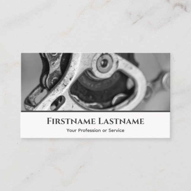 Cartão De Visita Pinhão de bicicleta metálica para Compradas de rep (Frente)