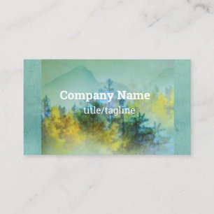 Cartão De Visita pinheiro montanha aquarela natural teal
