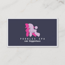 Cartão De Visita Pink and Rose Poodle Couple