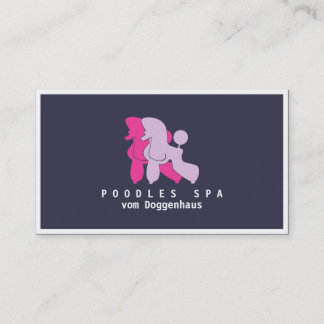 Cartão De Visita Pink and Rose Poodle Couple