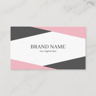 Cartão De Visita Pink Black Line Frame Minimal Elegant Beauty