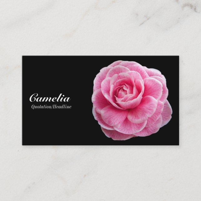 Cartão De Visita Pink Camelia - Black (Frente)