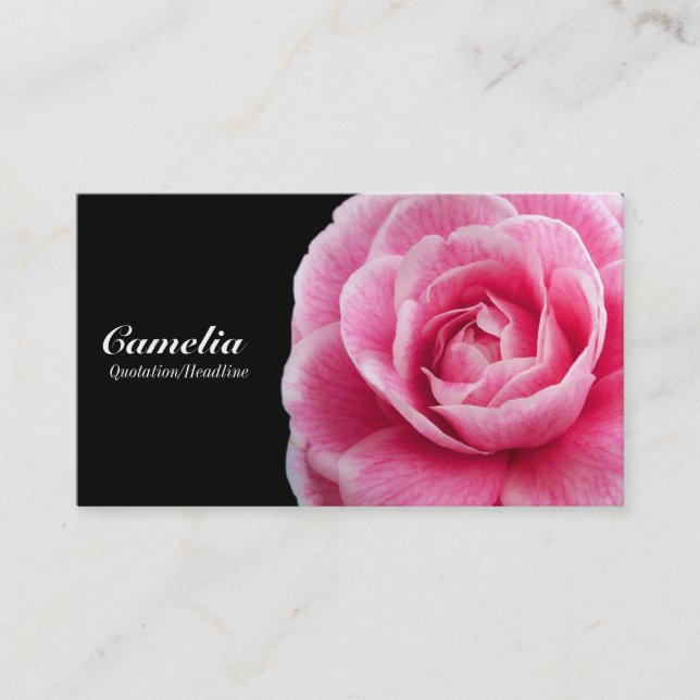 Cartão De Visita Pink Camelia II - Black (Frente)