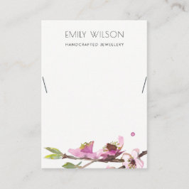 CARTÃO DE VISITA PINK CHERRY BLOSSOM FLORAL NECKLACE DISPLAY LOGO