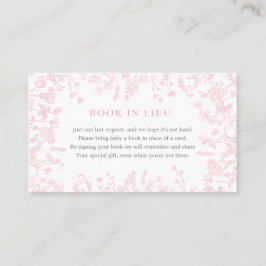 Cartão De Visita Pink Chinoiserie floral Book In Lieu, jogo