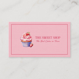 Cartão De Visita Pink Cupcake Bakery QR Code Business Card
