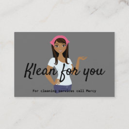 Cartão De Visita Pink da Cinza dos Serviços de Limpeza