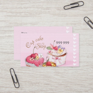 Cartão De Visita Pink de bolo