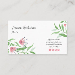Cartão De Visita Pink Floral Business Card