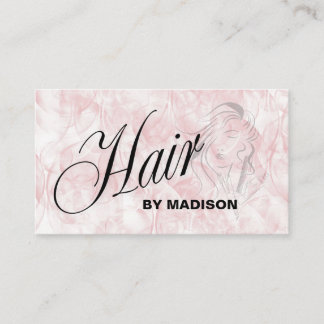 Cartão De Visita Pink Hair Stylist QR Code 