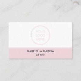 Cartão De Visita Pink Professional Simple Logo QR Code