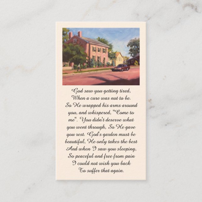 Cartão De Visita Pink Red Yellow Green Blue Memorial Service Card (Frente)