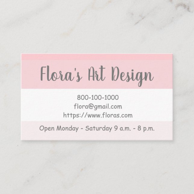 Cartão de visita PINK SHADES (Frente)