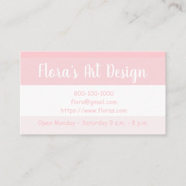 Cartão de visita PINK SHADES (Frente)