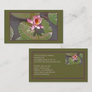 CARTÃO DE VISITA PINK WATER LILY AND LILY PADS/PERSONALIZÁVEL