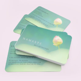 Cartão De Visita © Pinkish White Lotus Flower Greenery