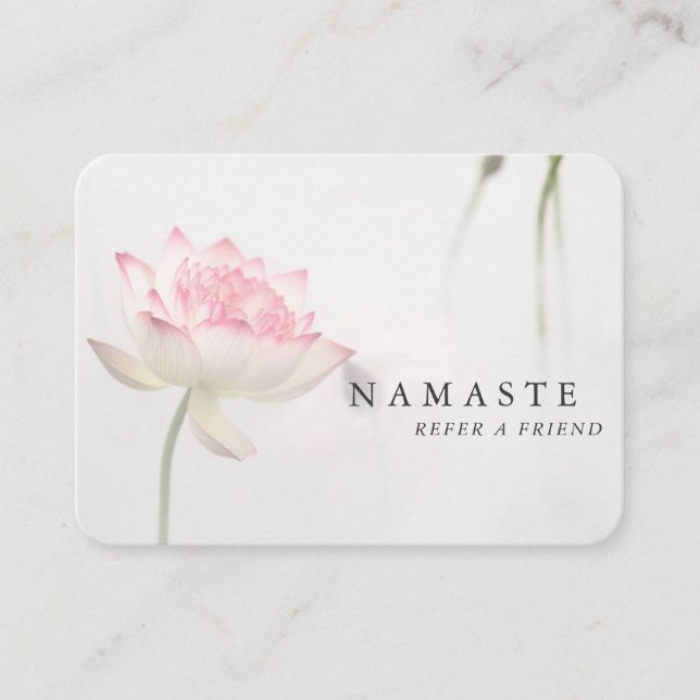 Cartão De Visita Pinkish White Lotus Holística Saúde Referência © (Frente)