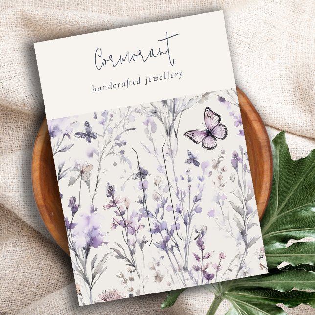 Cartão De Visita Pino de Hairclip Floral Roxo Lilac (Criador carregado)