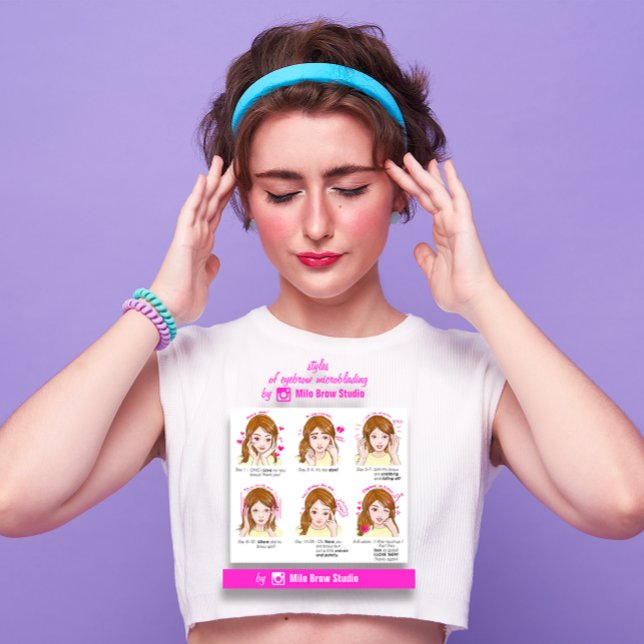 Cartão De Visita Pino de instrução de pós-tratamento de microbaldos (100 Eyebrow Microbalding Aftercare Instruction Pin Business Card)